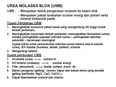 Urea Molases Blok Umb Umb Merupakan Teknik Pengerasan