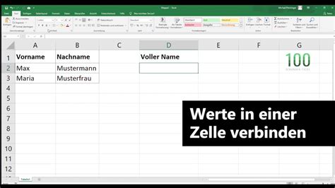 Verkn Pfen Von Mehreren Feldern In Excel Vor Und Nachname In Einer