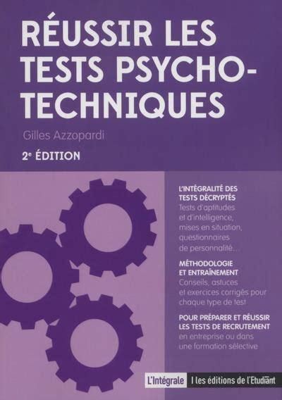 Reussir les tests psychotechniques broché Gilles Azzopardi Achat