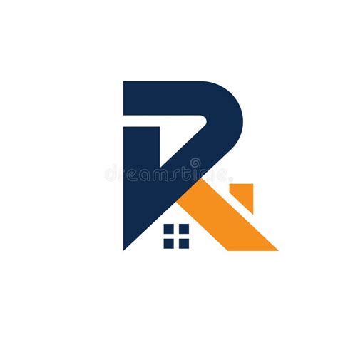 Letter R With Roofing Style Real Estate Logo Concept Stock Vector