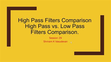 Difference Between Low Pass And High Pass Filters High Pass