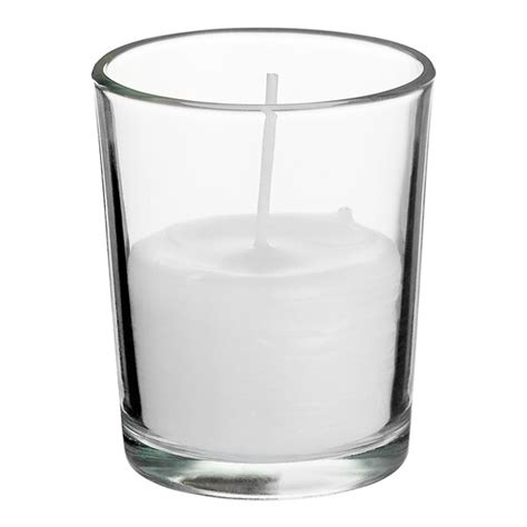 Leola Candle 15 Hour Clear Glass Wax Filled Votives 12pack