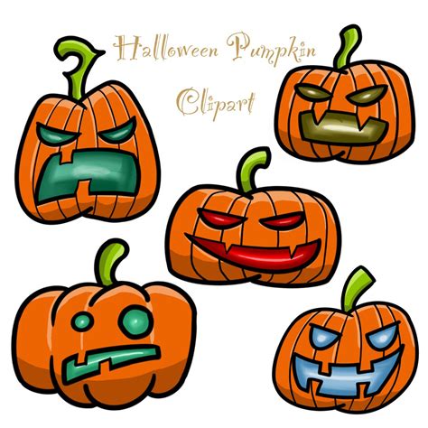 Halloween Pumpkin PNG Clipart 1 - Etsy