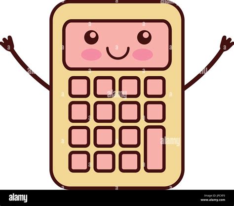 Calculator Math Kawaii Character Stock Vector Image Art Alamy