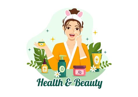 Beauty And Health Illustration With Natural Cosmetics And Eco Products