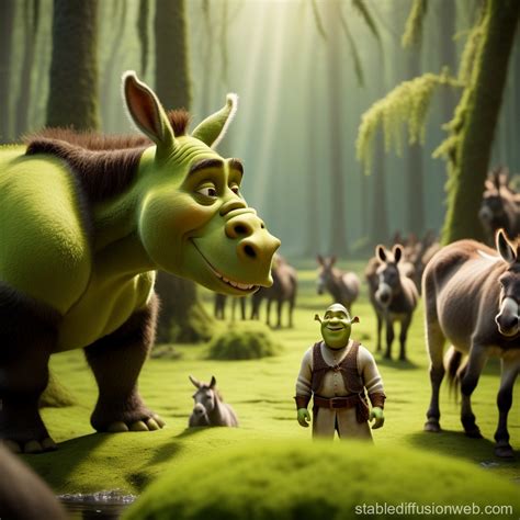 Shreks Swamp Time With Donkey Stable Diffusion Online