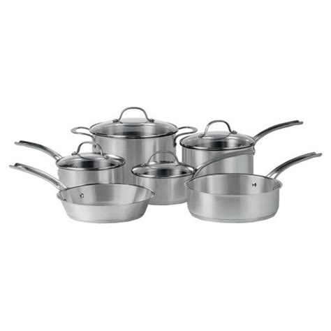 Gordon Ramsay Maze Cookware Brushed Stainless Steel 10-Piece Set w ...