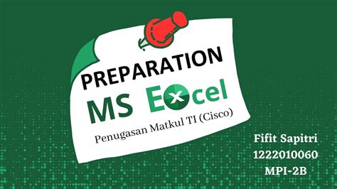 PELATIHAN MS EXCEL FIFIT SAPITRI MPI 2B YouTube