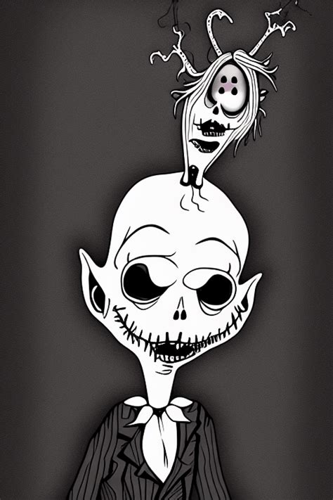 Morbid Curiosity In The Style Of Tim Burton Svg · Creative Fabrica