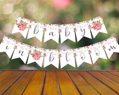 Diy Baby In Bloom Banner Printable Floral Baby Shower Etsy