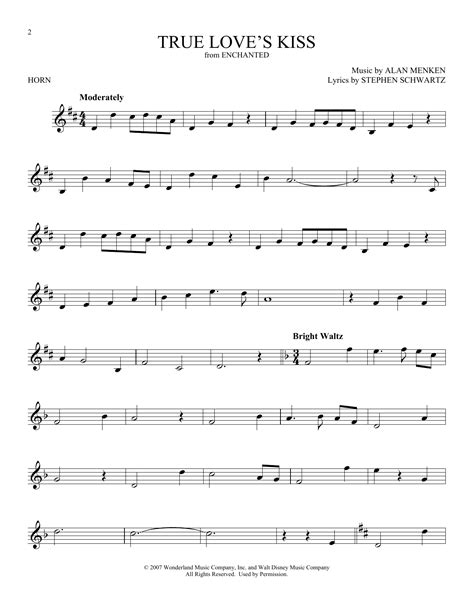 True Love S Kiss From Enchanted Sheet Music Amy Adams French Horn