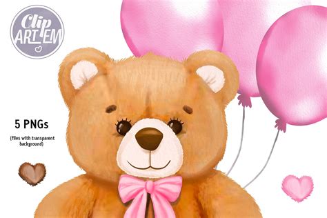 Pink Teddy Bear Art