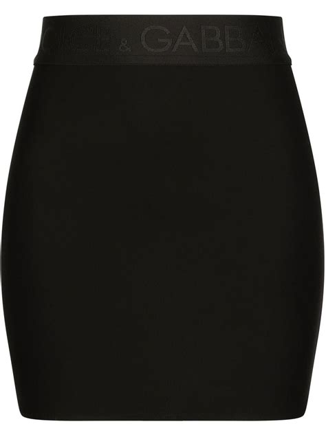 Dolce And Gabbana Logo Waistband Fitted Miniskirt Farfetch