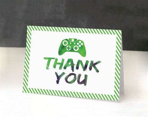 Printable Thank You Card Template Video Game Thank You Card Gamer