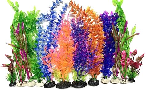 PietyPet Plantes d aquarium Plastique Décoration 12 Pièces Grand