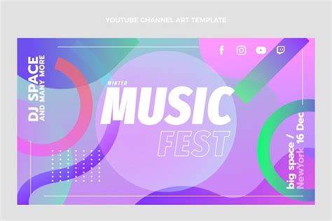 Free Vector Colorful Music Festival Youtube Channel Art