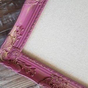 Pink Framed Ornate Vision Board Linen Fabric Magnetic Board Handmade