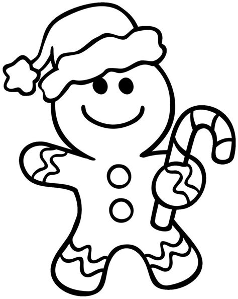 New Gingerbread Man Coloring Page In With Images Christmas