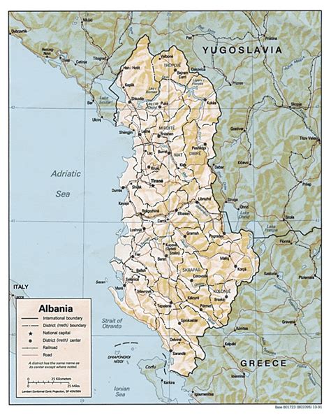 Large Political And Administrative Map Of Albania With Relief