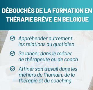 Formation en thérapie brève quels débouchés en Belgique