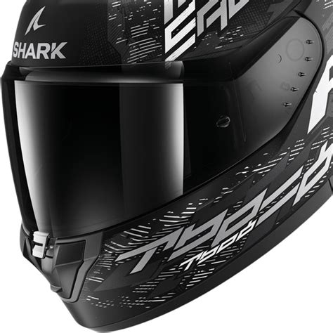 Capacete Shark Ridill Molokai Kws Preto Cinza Branco Fosco Grid