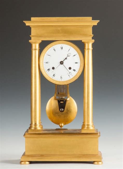 French Empire Gilt Bronze Portico Clock Price Guide