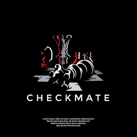 Checkmate chess logo template | Premium Vector