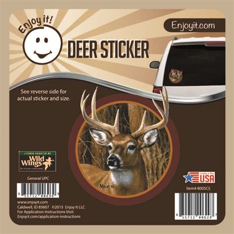 Whitetail Deer Head (Round) Car Sticker - Enjoy It