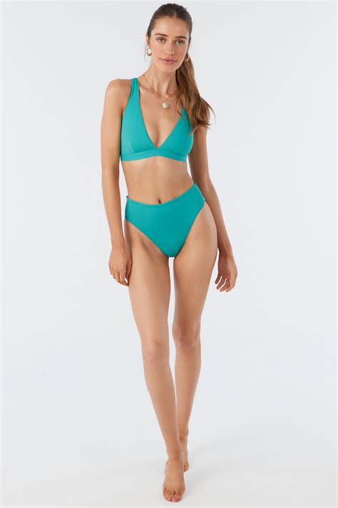 Saltwater Solids Active Surf Bikini Top Seagreen O Neill