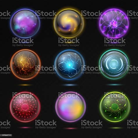 Magic Ball Energy Sphere With Plasma Glowing Crystal Orbs Spiritual Glass Globe Occult