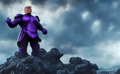 Donald Trump Wearing Thanos Armour Hd 4 K Photo Stable Diffusion