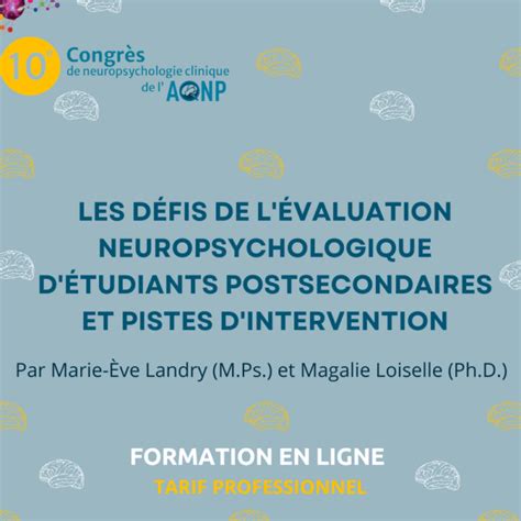 Les D Fis De L Valuation Neuropsychologique D Tudiants