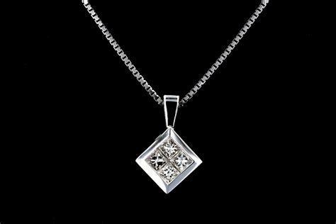 Square Princess Diamond Pendant Necklace Nathan Alan Jewelers