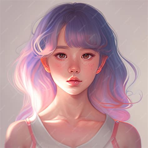 Premium Ai Image Cute Asian Girl Kawaii Anime Avatar Ai Generative Art