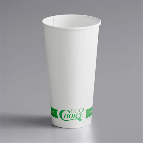 Ecochoice Oz White Compostable Paper Hot Cup Case