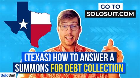 Howdy Texas How To Answer A Summons For Debt Collection YouTube