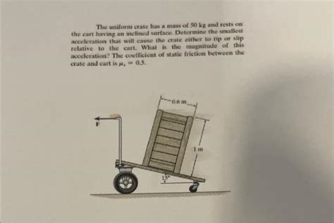 Solved The Uniform Crate Has A Mass Of 50 Kg And Rests On