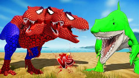 New Head Spider Man T Rex Vs Batman I Rex Vs Minecraft Spinosaurus Vs