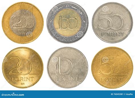 Forint Coins Hungarian Currency. In The Background Coins Of Different ...