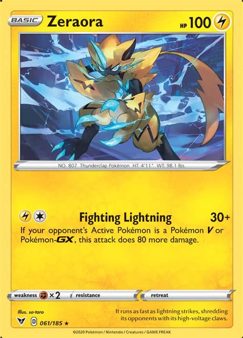 Zeraora 061 185 Holo Rare The Pokemon Trainer