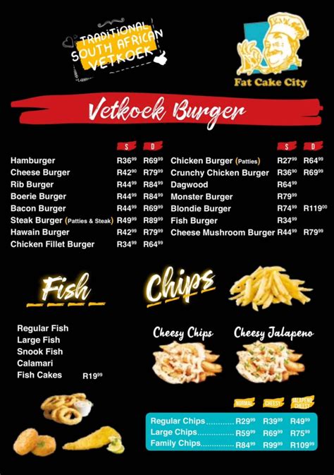 Fat Cake City Menu With Updated Prices In South Africa Menu Za