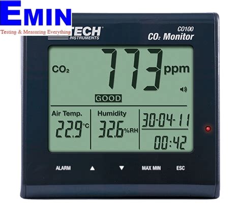 Extech CO100 Desktop Indoor Air Quality CO2 Monitor EMIN MM