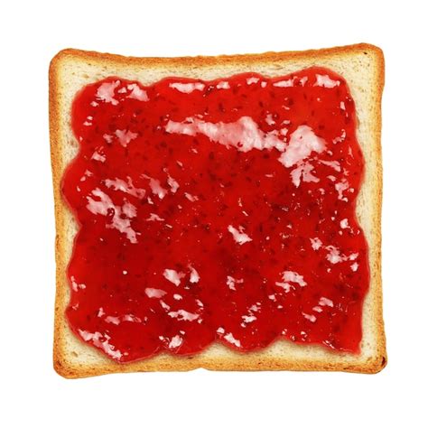 Rebanada De Pan Tostado Con Mermelada Roja Aislado En Blanco Foto Premium