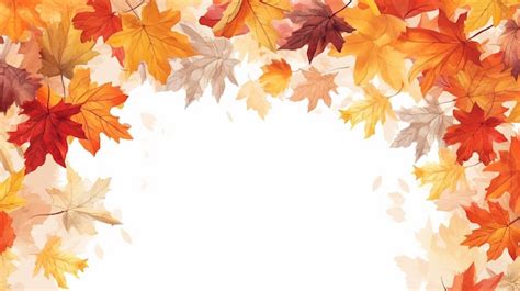 White frame autumn foliage header Generative AI | Premium AI-generated ...