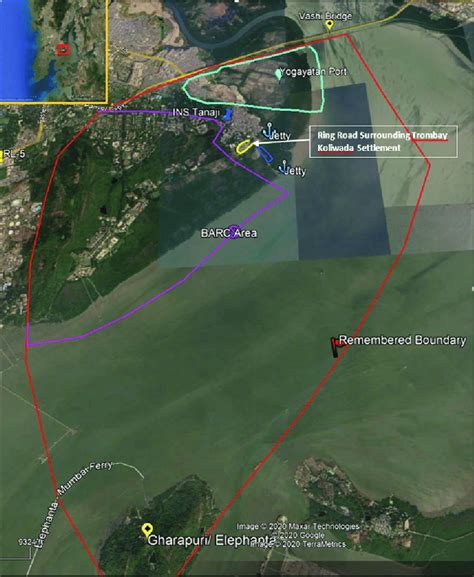 Remembered Boundary of Trombay Koliwada Source: Drawn by authors based ...