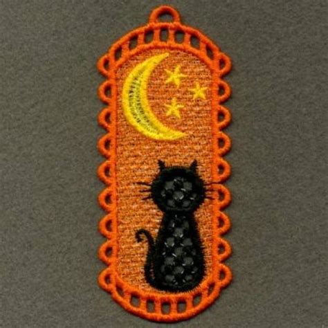 Fsl Black Cat Halloween Hanger Machine Embroidery Design Embroidery