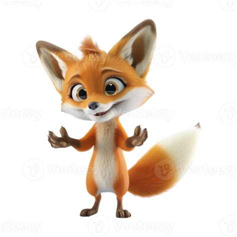 Charming Cartoon Fox on Transparent Background 47828758 PNG