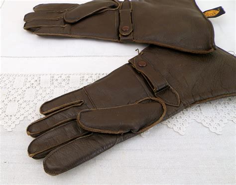 Vintage French Woman S Leather S Biker Gloves Size With Long