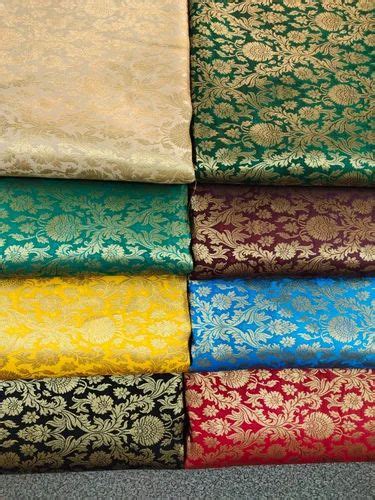 Party Wear Jacquard Banarasi Silk Brocades Fabric Multicolour GSM