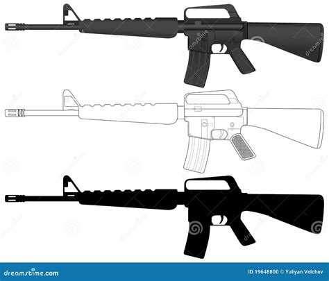 M16 Stock Vector Illustration Of Black Protection Carbine 19648800